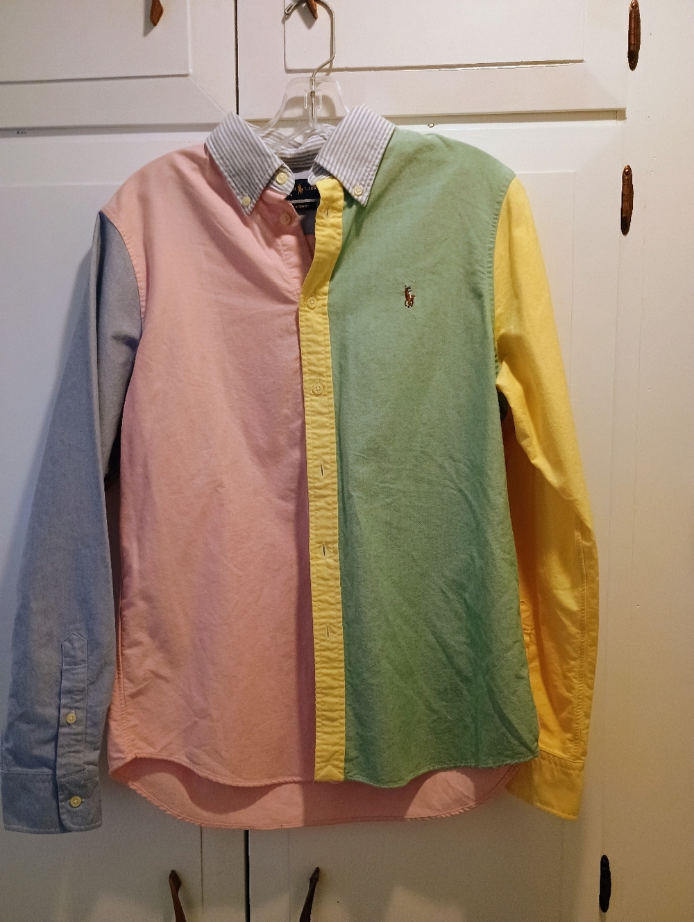 Ralph Lauren Colorblock Pastel Oxford Button Up Preppy Coastal
